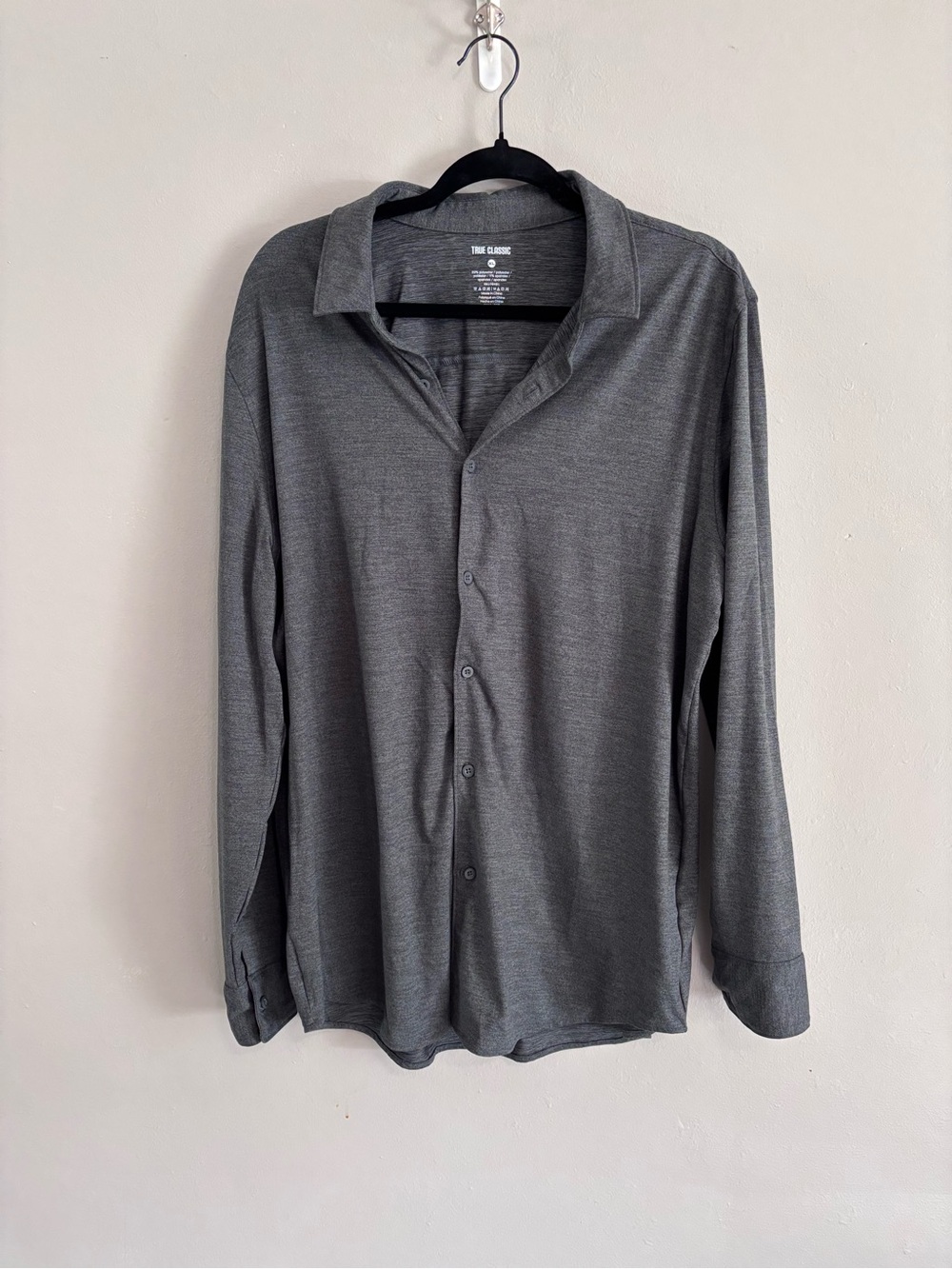 True Classic Men's Long-Sleeve Button-Up Shirt - Gray